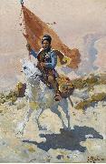 Franz Roubaud Circassian rider Spain oil painting artist